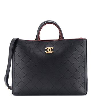 Chanel CC Shopping Tote Stitched Bullskin Large