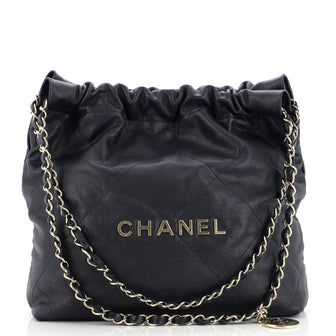 Chanel 22 Chain Hobo Quilted Caviar Small