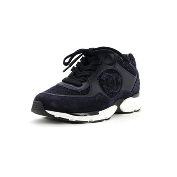 Chanel Women's CC Low-Top Sneakers Leather and Tweed