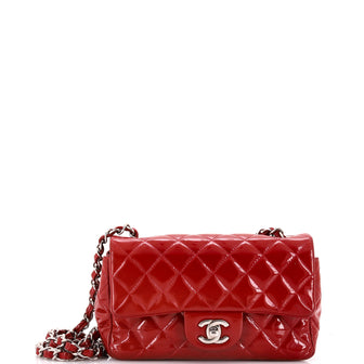 Chanel Classic Single Flap Bag Quilted Patent Mini