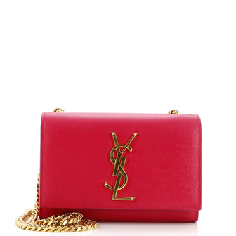 Saint Laurent Classic Monogram Crossbody Bag Grainy Leather Small