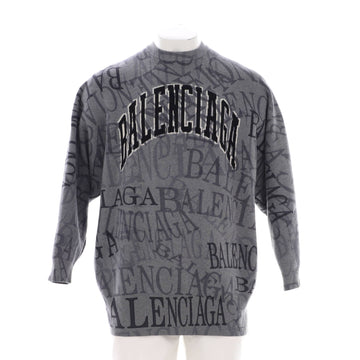 Balenciaga All Over Logo Sweater Wool Blend