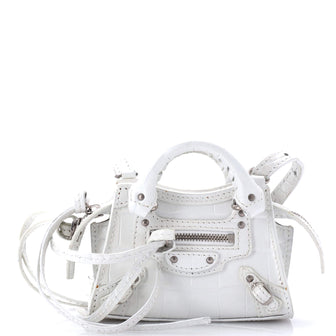 Balenciaga Neo Classic City Bag Crocodile Embossed Leather Super Nano
