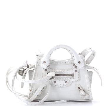 Balenciaga Neo Classic City Bag Crocodile Embossed Leather Super Nano