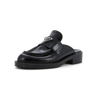 Prada Women's Triangle Logo Slide Mules Leather