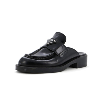 Prada Women's Triangle Logo Slide Mules Leather