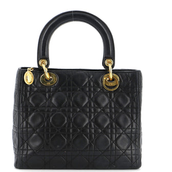 Christian Dior Vintage Lady Dior Bag Cannage Quilt Lambskin Medium