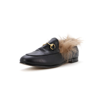 Gucci Women's Jordaan Loafers Leather with Fur