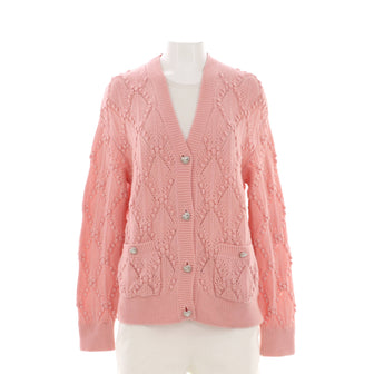 Chanel Women's CC Heart Button V-Neck Cardigan Cashmere Blend