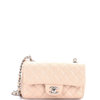 Chanel Classic Single Flap Bag Quilted Caviar Mini Neutral 3234531