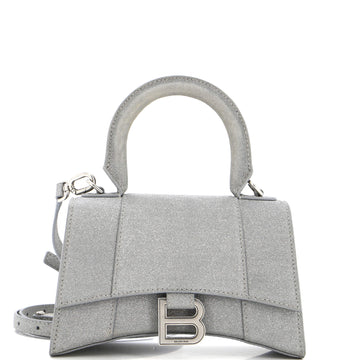 Balenciaga Hourglass Top Handle Bag Glitter Leather Small
