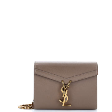 Saint Laurent Cassandra Chain Wallet Leather Mini