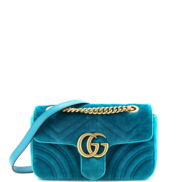 Gucci GG Marmont Flap Bag Matelasse Velvet Mini