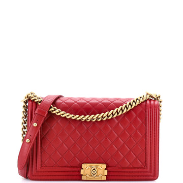 Chanel Boy Flap Bag Quilted Lambskin New Medium
