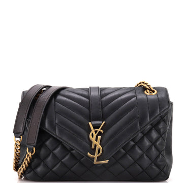 Saint Laurent Classic Monogram Slouchy Envelope Satchel Mixed Matelasse Leather Medium