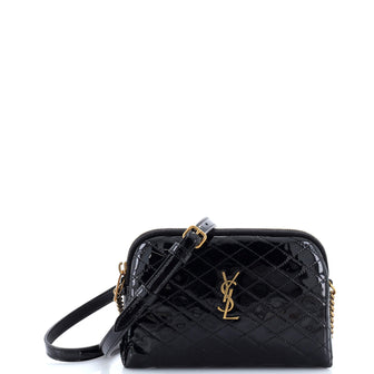 Saint Laurent Gaby Zipped Pouch Crossbody Quilted Patent