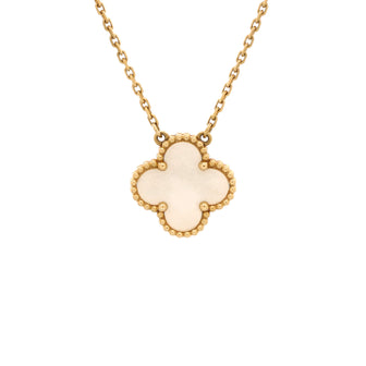 Van Cleef & Arpels Vintage Alhambra Pendant Necklace 18K Yellow Gold and Mother of Pearl