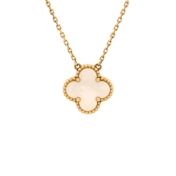 Van Cleef & Arpels Vintage Alhambra Pendant Necklace 18K Yellow Gold and Mother of Pearl