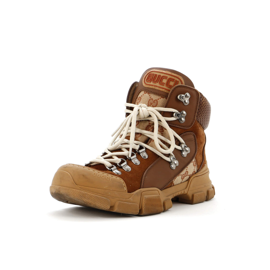 Gucci Flashtrek Hiking Boots GG Canvas and Suede 323661