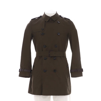Burberry Men's Double Breasted Trench Coat Cotton with Leather