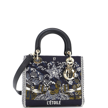Christian Dior Tarot Lady Dior Bag Embellished Canvas Medium