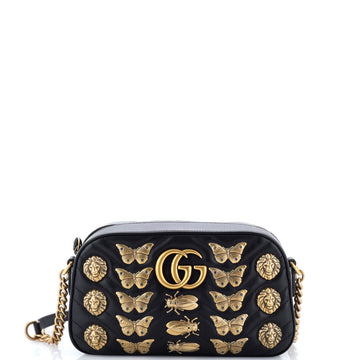 Gucci GG Marmont Shoulder Bag Embellished Matelasse Leather Small