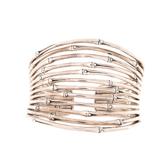 John Hardy Bamboo Cuff Bracelet Sterling Silver Wide