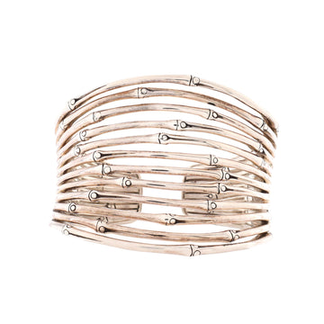 John Hardy Bamboo Cuff Bracelet Sterling Silver Wide