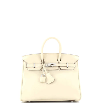 Hermes Birkin Handbag Light Swift with Palladium Hardware 25