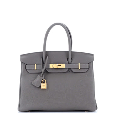 Hermes Birkin Handbag Grey Togo with Rose Gold Hardware 30