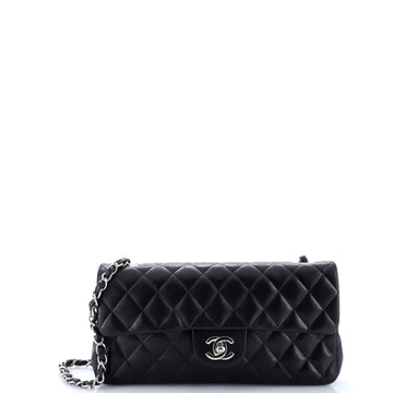 Chanel Classic Single Flap Bag Quilted Lambskin East West