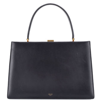 Celine Clasp Top Handle Bag Leather Medium