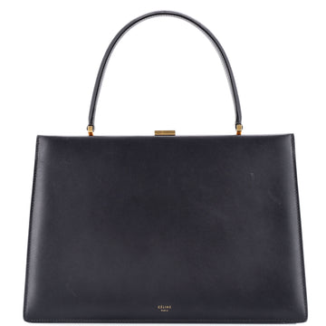 Celine Clasp Top Handle Bag Leather Medium