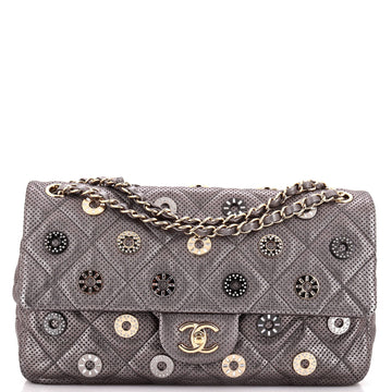 Chanel Paris-Dubai Medals Flap Bag Embellished Quilted Perforated Lambskin Medium