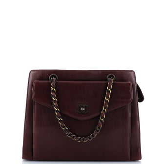 Chanel Vintage Front Pocket Tote Lambskin Medium