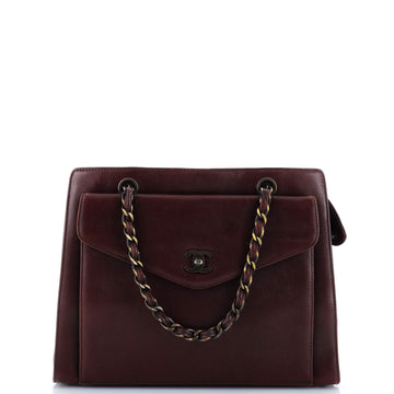 Chanel Vintage Front Pocket Tote Lambskin Medium