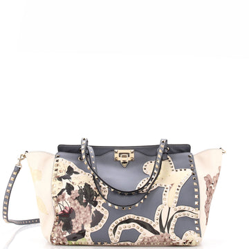 Valentino Garavani Rockstud Tote Printed Leather Medium