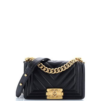 Chanel Boy Flap Bag Chevron Lambskin Small