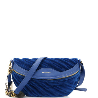 Balenciaga Souvenir Belt Bag Quilted Velvet XS