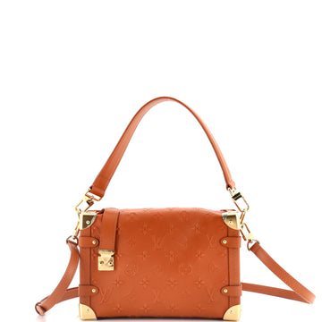 Louis Vuitton Side Trunk Handbag Debossed Monogram Leather PM