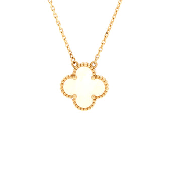 Van Cleef & Arpels Vintage Alhambra Pendant Necklace 18K Yellow Gold and Mother of Pearl