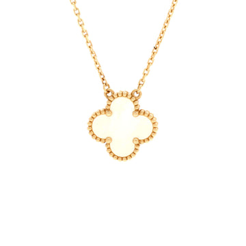 Van Cleef & Arpels Vintage Alhambra Pendant Necklace 18K Yellow Gold and Mother of Pearl