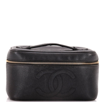 Chanel Vintage Timeless Cosmetic Case Caviar Large