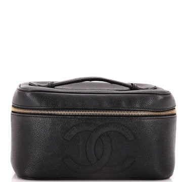 Chanel Vintage Timeless Cosmetic Case Caviar Large