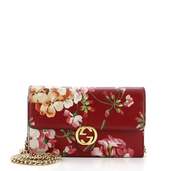 Gucci Icon Wallet on Chain Blooms Print Leather