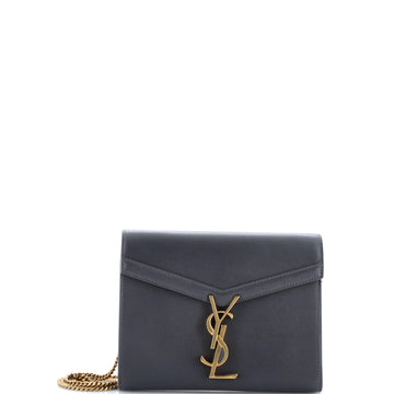 Saint Laurent Cassandra Chain Wallet Leather Mini