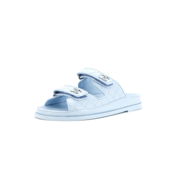 Chanel Women's Velcro Dad Sandals Quilted Leather