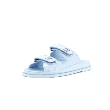 Chanel Women's Velcro Dad Sandals Quilted Leather