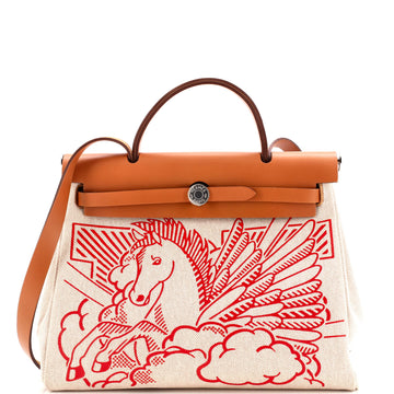 Hermes Herbag Zip Pegase Pop Toile and Leather 31