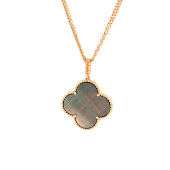 Van Cleef & Arpels Magic Alhambra Long Necklace 18K Rose Gold and Grey Mother of Pearl